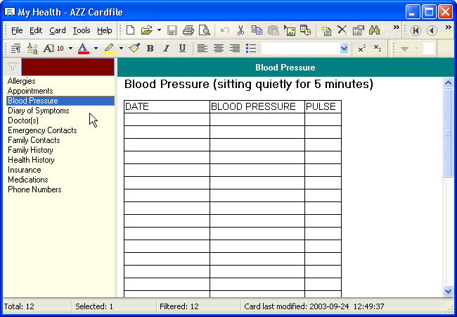 Organize Health records