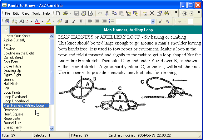 collection rope knots