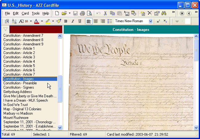 Collection file: US History